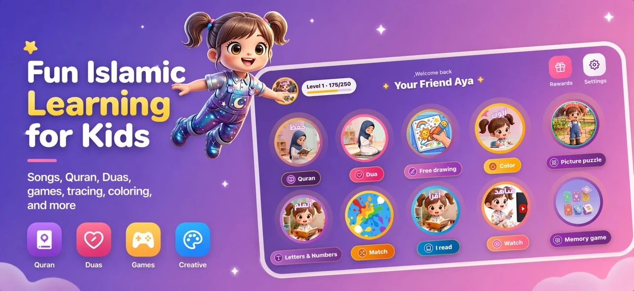 Your Friend Aya product overview showing its published learning activities